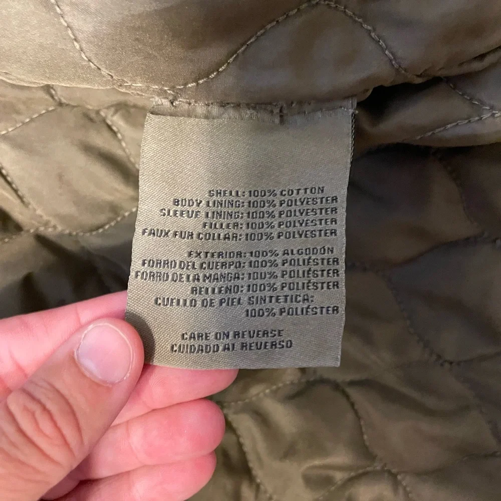 Levi's Tan/ Khaki Cotton quilted Military Field Trucker Jacket‎ men’s large